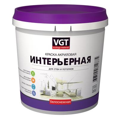 Краска в/д VGT интерьерная влагостойкая белоснежная  7кг ВД-АК-2180